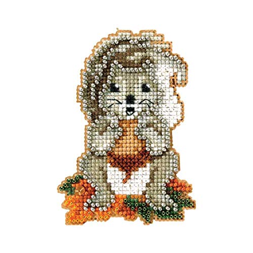 Squirrelly Beaded Counted Cross Stitch Ornament Kit Mill Hill 2012 Autumn Harvest MH18-2206 by Mill Hill von Mill Hill