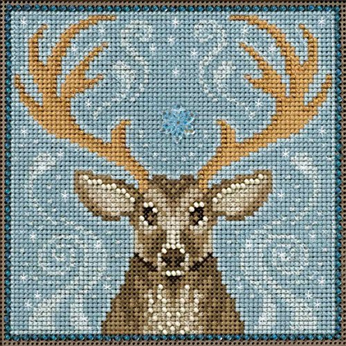 Winter Stag Beaded Counted Cross Stitch Kit Mill Hill Buttons & Beads 2016 Winter Series MH141636 by Mill Hill von Mill Hill