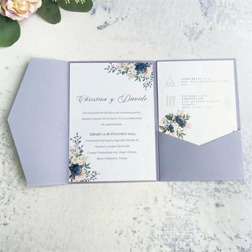 MillaSaw Hochzeitseinladungen, Taschenumschläge für Hochzeit, 20 Sets (Helles Violett) von MillaSaw