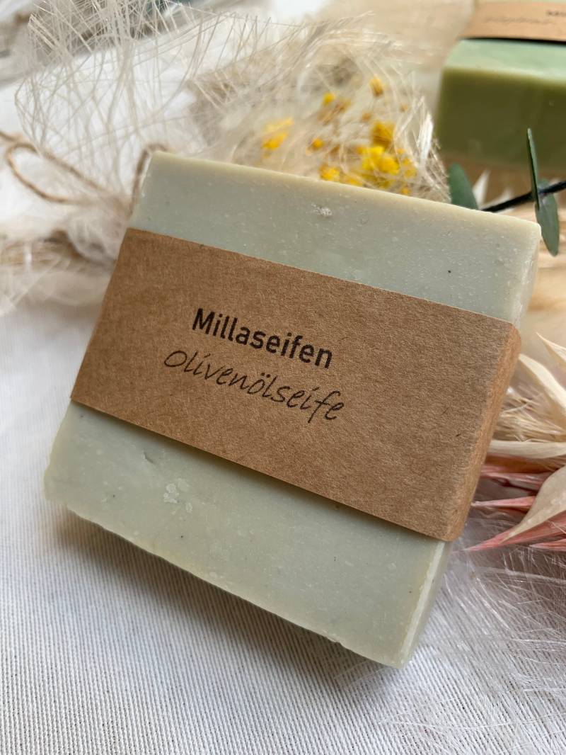 Naturell Handgemachte Olivenölseife. Kastil Soap Bio Vegan Plastikfrei Palmölfrei Festes Shampoo von Millaseifen