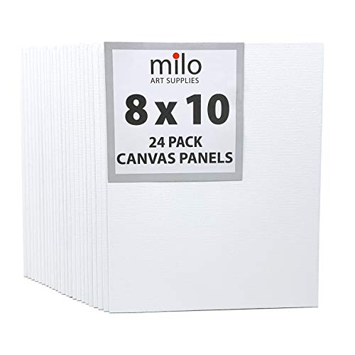 MILO | 8 x 10" 24 Pack Canvas Panels | Bulk Set of 24 8x10 inch Canvases Panel Boards for Painting | Ready to Paint Art Supplies White Blank Artist Board von Milo