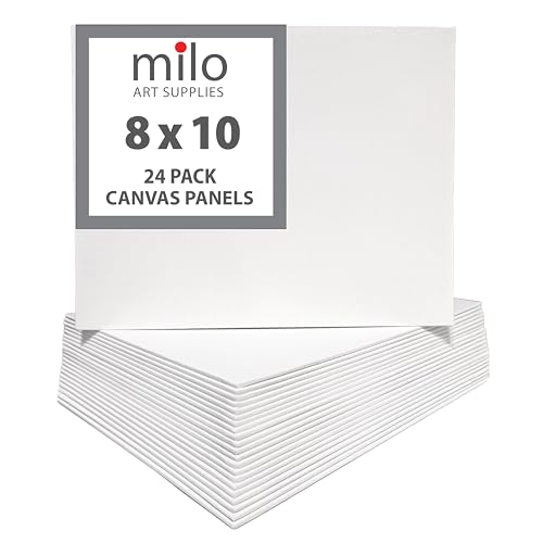 MILO | 8 x 10" 24 Pack Canvas Panels | Bulk Set of 24 8x10 inch Canvases Panel Boards for Painting | Ready to Paint Art Supplies White Blank Artist Board von Milo