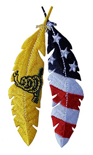 Feather Don't Tread On Me Gadsden USA Flagge Patch (4,0 x 2,0 – zum Aufbügeln oder Aufnähen – MF11) von Miltacusa