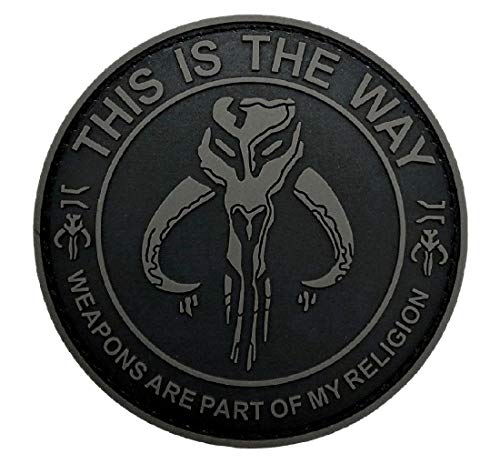 Miltacusa Mandalorian This Way Weapons are Part of My Religion Patch [3D-PVC Rubber - Hakenverschluss TZ5] von Miltacusa