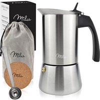 Milu Espressokocher silber, 2 Tassen von Milu