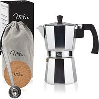 Milu Espressokocher silber, 3 Tassen von Milu