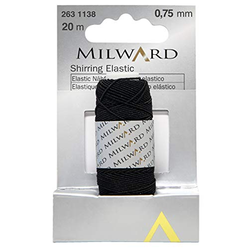 MILWARD Gummiband, Schwarz, 20 m x 0,75 mm von Milward