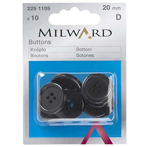 MILWARD Knöpfe, schwarz, 20 mm. von Milward