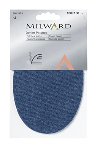 Milward 2662103 Hartkurzwaren, 100% Baumwolle, mittelblau, 100 x 150 mm, 2 Stück von Milward