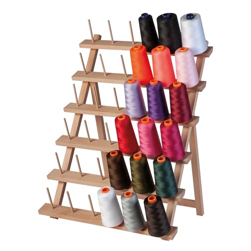 Milward Serger Garnständer – Garnrollenhalter aus Holz, freistehend oder an der Wand montiert, 36 Spulen, 43 x 57 cm von Milward