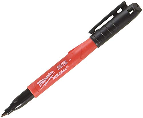 Milwaukee 48-22-3100 Inkzall Permanentmarker, feine Spitze, Schwarz, 24 Stück von Milwaukee