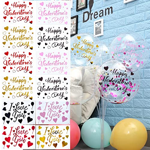 Valentinstag Bobo Ballon Aufkleber I Love You Ballon Aufkleber 12 Stück DIY Brief Fenster Geschenkbox Karten Wand Party Glas Dekoration von Mimeile