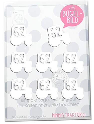 8 Größenetiketten zum Aufbügeln Kinder Erwachsene Traktor Flexfolie Aufbügler Applikationen Bügelsticker für Stoffe Textilien Kinder zum Aufbügeln Flicken, Farbe:weiss, Größe:62 von Mimmis Traktor