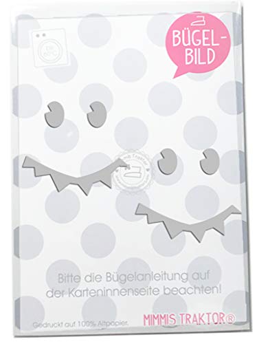 Bügelbild 2 Stk. Reflektor Monster 5,5 cm SILBER Aufbügler Applikationen Bügelsticker für Stoffe Textilien Kinder zum Aufbügeln Flicken von Mimmis Traktor