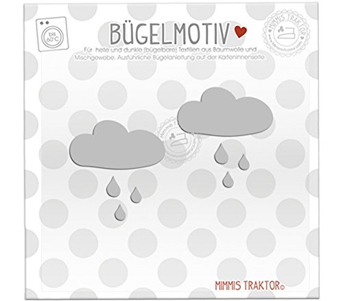 Bügelbild 2 Stk. Reflektor Wolken 5 cm SILBER Aufbügler Applikationen Bügelsticker für Stoffe Textilien Kinder zum Aufbügeln Flicken von Mimmis Traktor