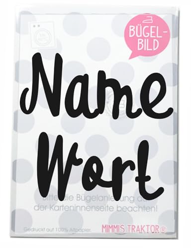 Bügelbild Name Wunschname Wunschtext, handwriting handlettering Flockfolie Aufbügler Applikationen Bügelsticker für Stoffe Textilien Kinder zum Aufbügeln Flicken von Mimmis Traktor