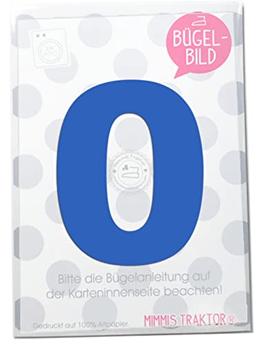 Bügelbild Wunschzahl 10 cm Zahl Geburtstag 0 1 2 3 4 5 6 7 8 oder 9 Flockfolie Aufbügler Applikationen Bügelsticker für Stoffe Textilien Kinder zum Aufbügeln Flicken, Farbe:blau, Zahl:0 von Mimmis Traktor