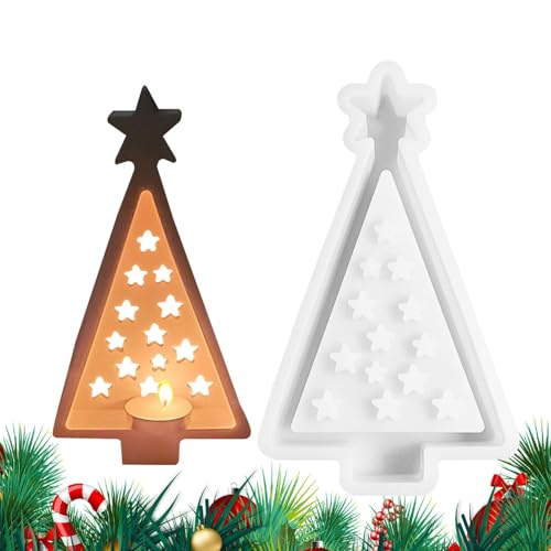 Christmas Tree Statue Crafting Mold, Reusable Silicone Mold Tree Figures, Perfect for Epoxy Casting Resin Projects, Ideal for Cake Decoration, Soap Making, and Holiday Crafts von Mimoqk