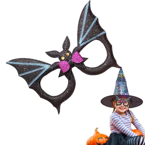 Mimoqk Cosplay Brille, Halloween Brille für Kinder, Halloween Dekorative Brille mit gruseliger Spinne Fledermaus | Cosplay Zubehör für Halloween Sehbrille für Karneval Party von Mimoqk