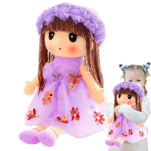 Mimoqk Plush Doll Girl, Plush Stuffed Toy, Handmade Rag Dolls, Cuddle Soft Handmade Doll, Doll with Hat and Skirt, Kids Plush Toy, Soft Cuddle Doll, Handmade Doll for Babies von Mimoqk