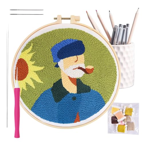 Mimoqk Punch Needle Kit, Cartoon Embroidery Kit, Punch Stitching Kit, Embroidery Craft Kit, Sewing Knitting Kit, Handmade Craft Kit, Embroidery and Stitching Craft Kit for Embroidery Enthusiasts von Mimoqk