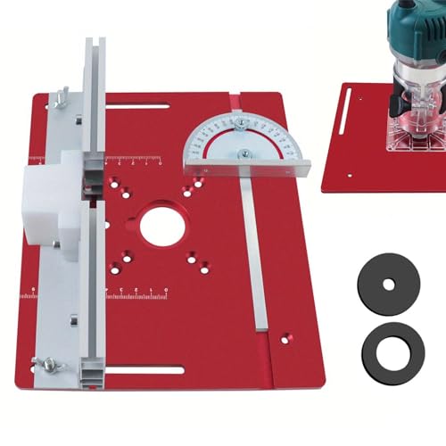 Mimoqk Routertabellen-Einfügplatte, Einlegekarte für Routertabelle, Holzbearbeitungsbänke mit Gehrungsführung | Tischfräsplatte für von Mimoqk
