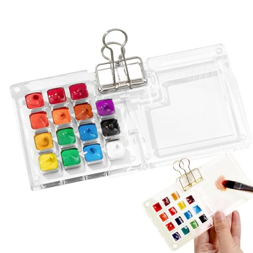 Mimoqk Schutzhülle für Aquarellmalpaletten, magnetisches Farbtablett | Magnetische Aquarell-Hülle, tragbare magnetische Aquarell-Malpalette für Zuhause, Büros, von Mimoqk