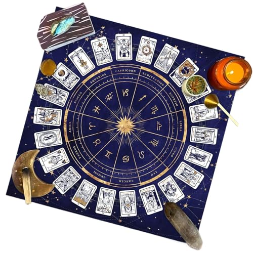 Mimoqk Tarot Cloth for Reading, Square Divinations Tablecloth, Delicate Astrology Oracle Pad, Velvet Board Game Mat, Elegant for Reading Tarot, Tarot Cloth for Divination, Astrology Reading Cloth von Mimoqk