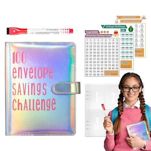 Money Saving Book Wallet | 100 Envelope Challenge Binder with Cash Envelopes | Budget Binder for Kids and Adults | Comprehensive Savings Challenge Book for Financial Planning And Money Management von Mimoqk