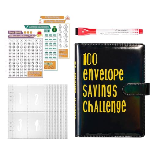 Money Saving Book Wallet | 100 Envelope Challenge Binder with Cash Envelopes | Budget Binder for Kids and Adults | Comprehensive Savings Challenge Book for Financial Planning And Money Management von Mimoqk