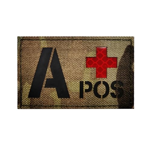 Camouflage Infrarot IR A+ Positive POS Blutgruppe Patch, CAMO Reflektierende A+ Blutpflaster Set für Kappen, Taschen, Rucksäcke, taktische Weste, Militäruniformen von Minason