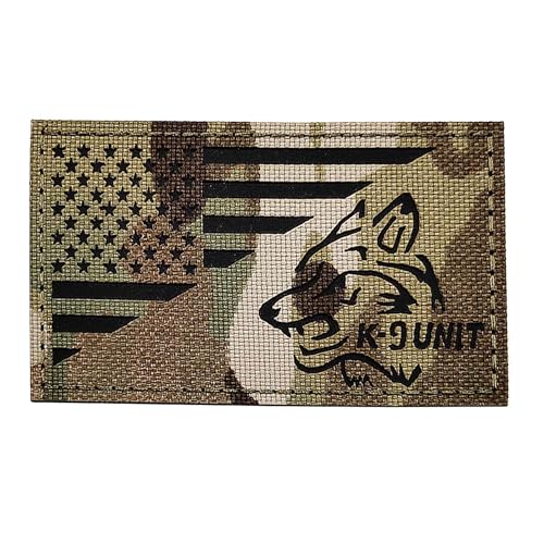 IR Infrarot K9 Hund Taktischer Patch Rückwand, Camouflage Abnehmbare Reflektierende Wolf Patch für Weste, Jacke und Taschen Rucksäcke (1) von Minason