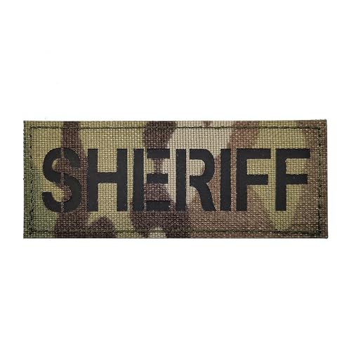 IR Infrarot Sheriff Tactical Patch Rückwand, Camouflage Abnehmbare Reflektierende Polizei Patch für Polizei Weste Jacke und Taschen Rucksäcke (1) von Minason