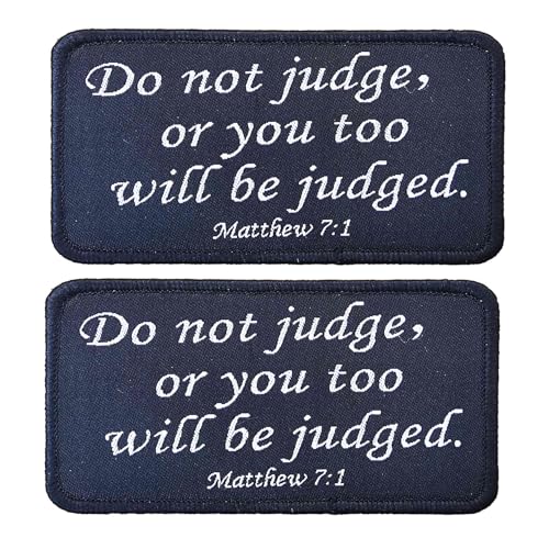 Matthäus 7:1 Bibel-Patches, "Do Not Judge Or You Too Be Judged", Stickerei-Set für Mützen, Taschen, Rucksäcke, taktische Weste von Minason