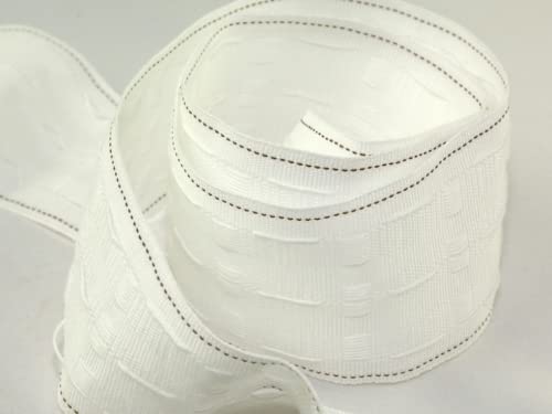 Gardinenband, Polyester, 75 mm, Meterware, Weiß von Minerva Crafts