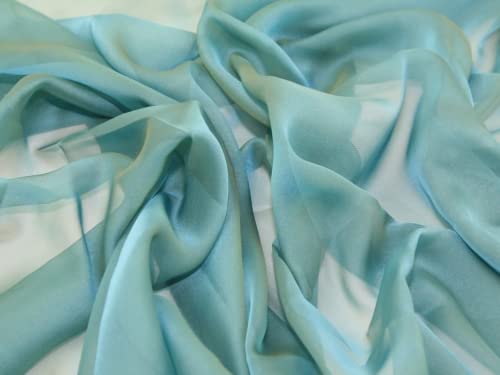 Kleiderstoff, kationisches Chiffon, silberfarben, Meterware von MINERVA