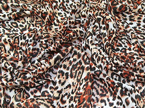 Minerva Crafts Kleiderstoff mit Tierdruck, Polyester, Chiffon, gebranntes Orange, Meterware von Minerva Crafts