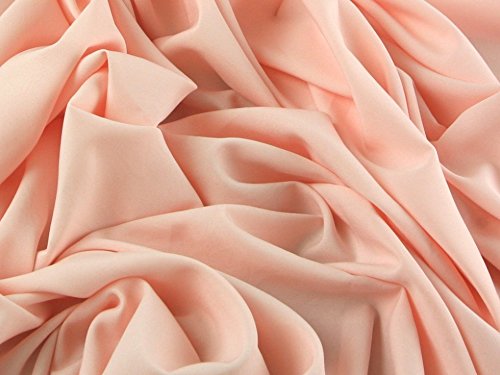 Soft Touch Polyester Crepe Kleid Stoff Light Peach – Meterware von MINERVA