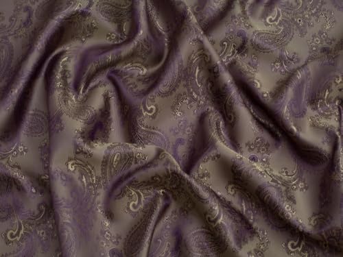 Minerva Core Range Jacquard-Futterstoff 27 Aubergine – leicht und geeignet zum Schneidern – Breite ca. 142,5 cm – Meterware von Minerva