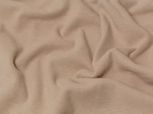 Minerva Core Range Schlauchrippen-Stretch-Strickstoff, weiches Taupe, mittelschwer, geeignet zum Schneidern, Breite: ca. 70 cm, Meterware von Minerva