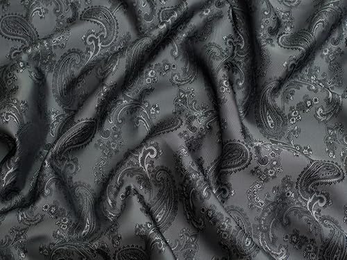 Minerva Gewebter Jacquard-Futterstoff, 10 Zinn, Silber, Meterware von Minerva