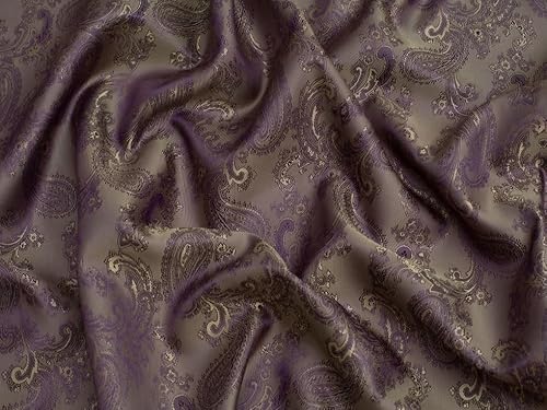 Minerva Gewebter Jacquard-Futterstoff 27 Aubergine – Meterware von Minerva