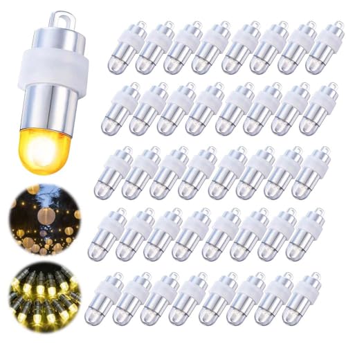 Mineup 40 Stück Mini LED Ballonlichter, LED Ballon Lichter, Wasserdicht Beleuchtung Luftballons, Warmweiß Led Ballons Für Draußen Für Papierlaternen Lampions Geburtstag Party Hochzeit Weihnachts von Mineup