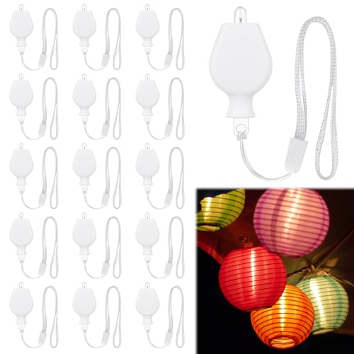 Mineup Mini LED Ballonlichter, 15 Stück LED Laternenlichter, LED Ballons Lichter mit Haken, Lichter Dekoration für Papierlaterne, Halloween, Weihnachten, Hochzeit, Party Lichter Dekoration(Warmweiß) von Mineup