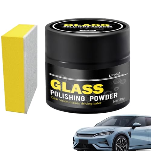 Glasspolish, 30 Ml Windschutzscheiben-Kratzer-Entferner,Glaspolitur Glaspolierpulver,Pulverlackreparatur Windschutzscheiben-Glas-Poliermasse Kratzer-Entferner Fenster-Reparatur-Werkzeug von Mingchengheng