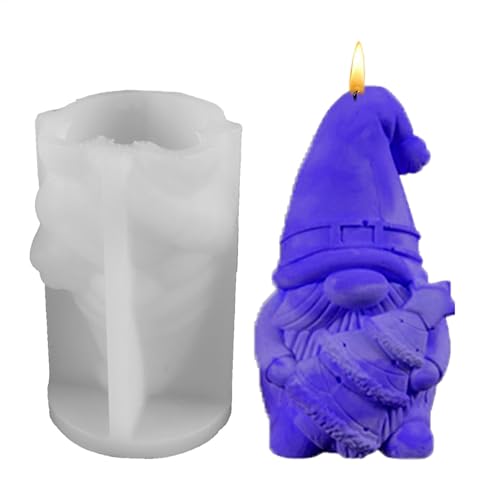 Silikonformen Gießformen Wichtel Weihnachten Zwergen Silikonform Weihnachten Resin Seife Kerze, Weihnachtswichtel Silikonformen Zubehör, Weihnachtsdeko Figuren D-IY Fondant Pralinen Backformchen (D) von Mingchengheng