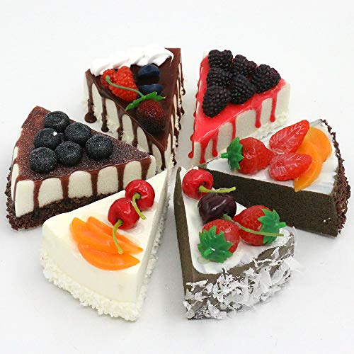 Fake Slice Cake Fake Food Bakery Shop Cake Display Model Party Decoration 10,2 cm Slice Faux Replica Cake von Mingsway