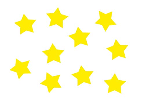 Miniblings 10 Bügelbilder Stern 25mm Flock Sterne Farben Patch Bügelbild Kinder Bügelflicken Patches zum Aufbügeln Flockfolie Applikation Nähen, Farbe:gelb von Miniblings