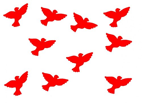 Miniblings 10x Bügelbilder Aufnäher 26mm GLATT Taube Vogel Spatz Patch Bügelbild I Kinder Bügelflicken Patches zum Aufbügeln - Flexfolie - Applikation Nähen, Farbe:rot von Miniblings