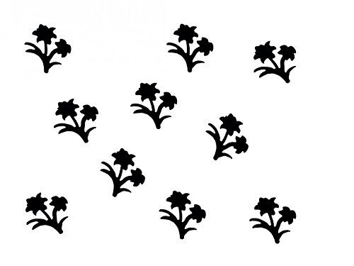 Miniblings 10x Bügelbilder Aufnäher 28mm GLATT Blume Pflanze Patch Bügelbild I Kinder Bügelflicken Patches zum Aufbügeln - Flexfolie - Applikation Nähen, Farbe:schwarz von Miniblings